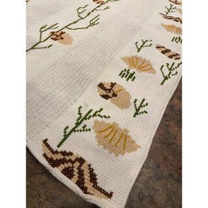 Vintage Handmade Afghan seashell blanket